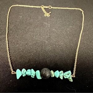 Chic Turquoise and Black Bead Necklace